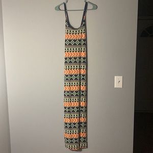 Long tribal print maxi dress size small